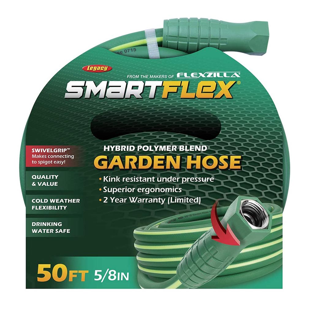 Smartflex® Garden Hose 5/8" X 50' 3/4" - 11 1/2 Ght Fittings SMARTFLEX