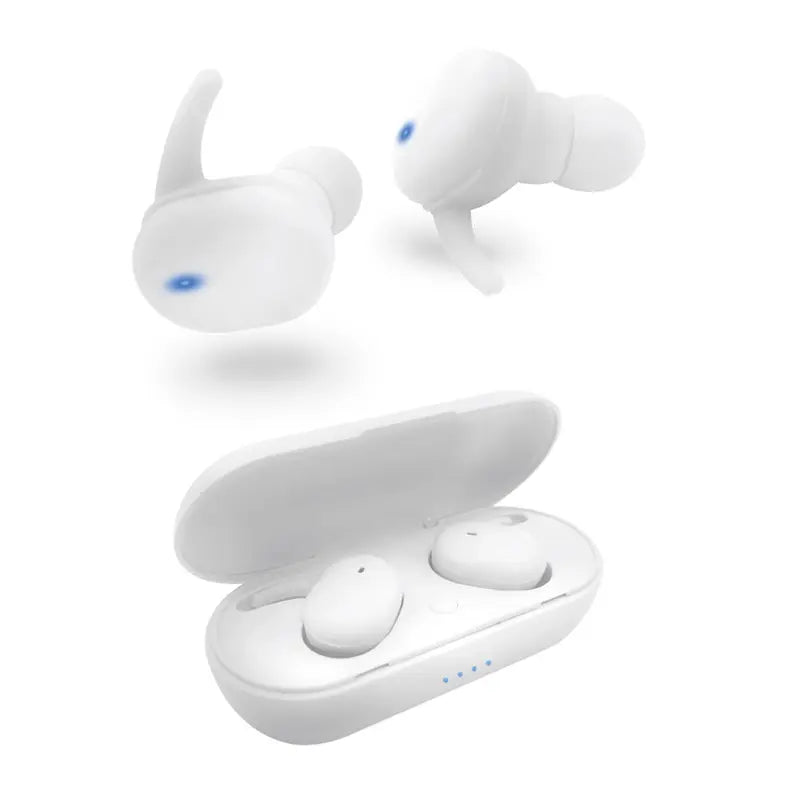 TWS Wingtip Sport Rubberized Sweat Resistant Earbuds - White Soundbound