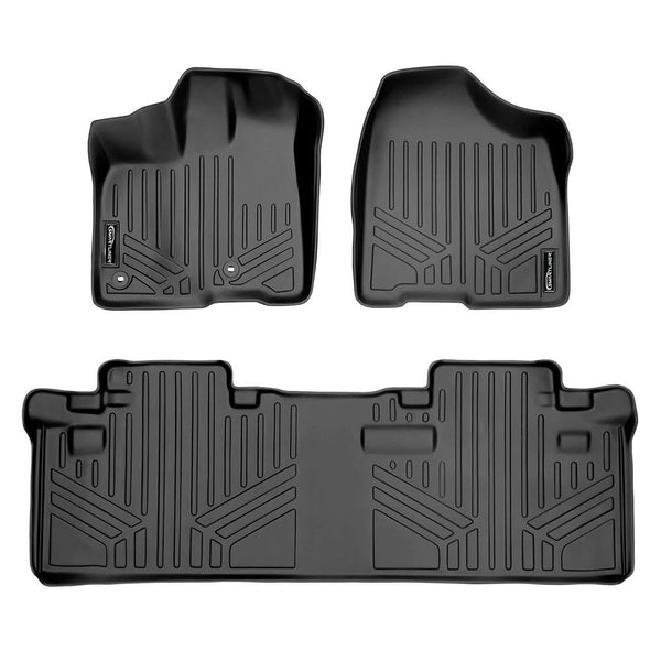 Smartliner Floor Liners Front/2nd Row 2013–2020 Toyota Sienna - 8 Passenger Model (black) SMARTLINER