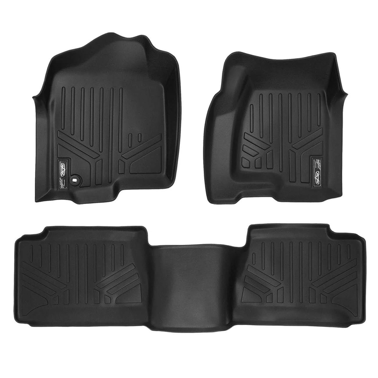 Smartliner Floor Liners Front/2nd Row 2001 - 2007 Silverado/sierra Ext Extended Cab (black) SMARTLINER