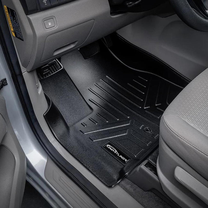 Smartliner Floor Liners Front/2nd Row 2015-2021 Kia Sedona - 8 Passenger Model (black) SMARTLINER