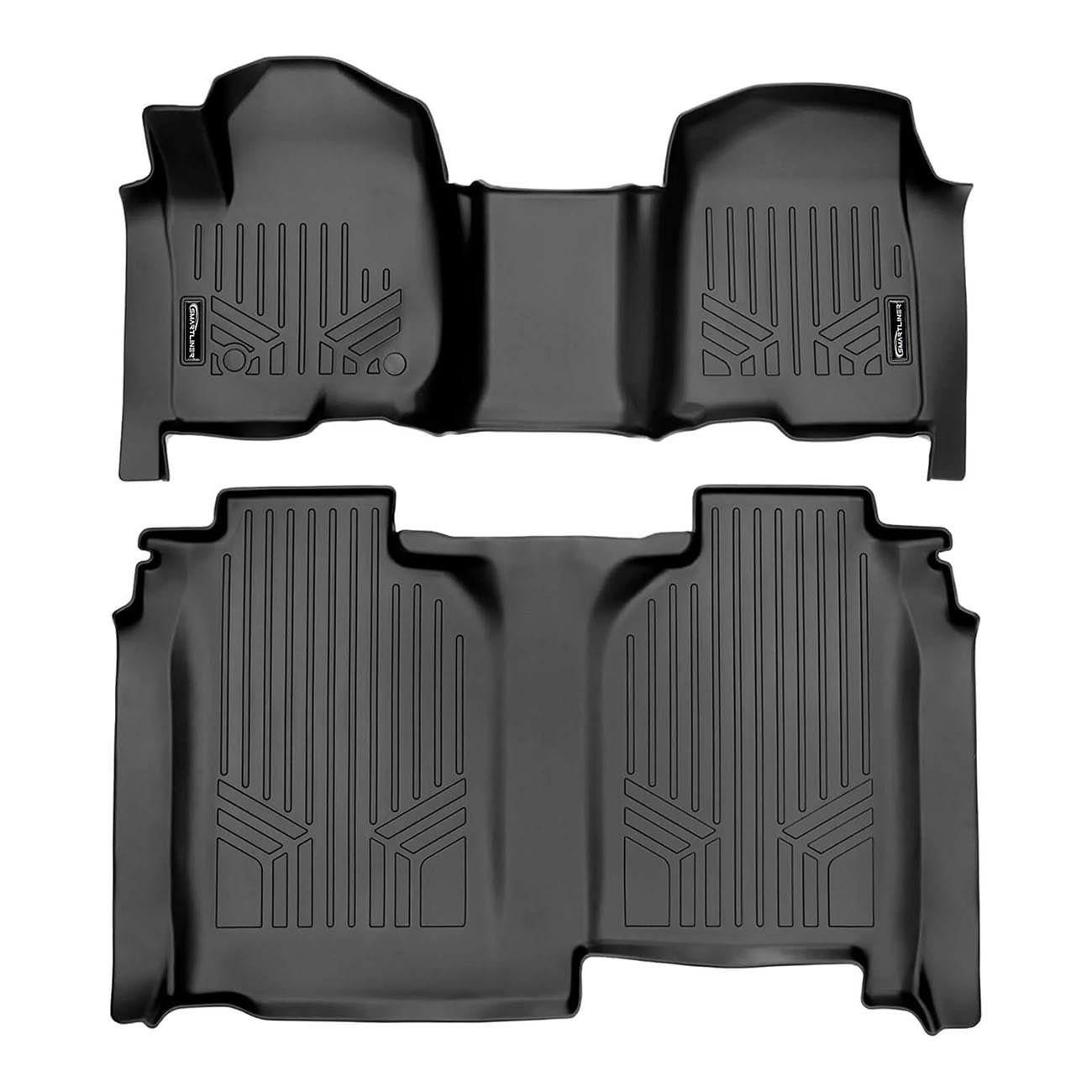 Smartliner Floor Liners Front/2nd Row 2019-2025 Silverado Crew Cab With Transmission Hump (black) SMARTLINER