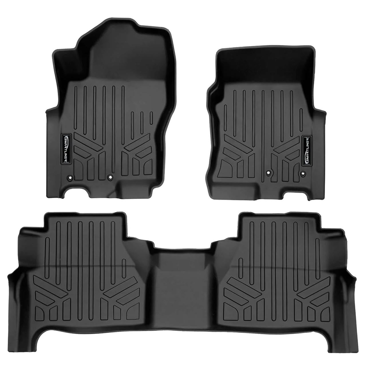 Smartliner Floor Liners Front/2nd Row 2022–2025 Nissan Frontier Crew Cab (black) SMARTLINER