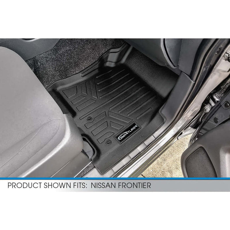 Smartliner Floor Liners Front/2nd Row 2022–2025 Nissan Frontier Crew Cab (black) SMARTLINER