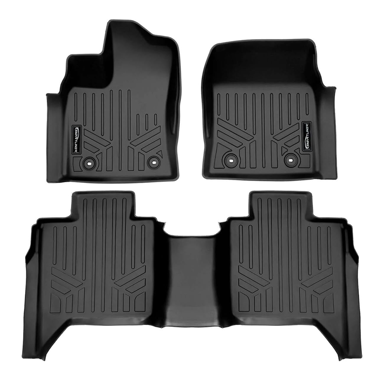 Smartliner Floor Liners Front/2nd Row 2022–2025 Toyota Tundra Crewmax Cab (black) SMARTLINER