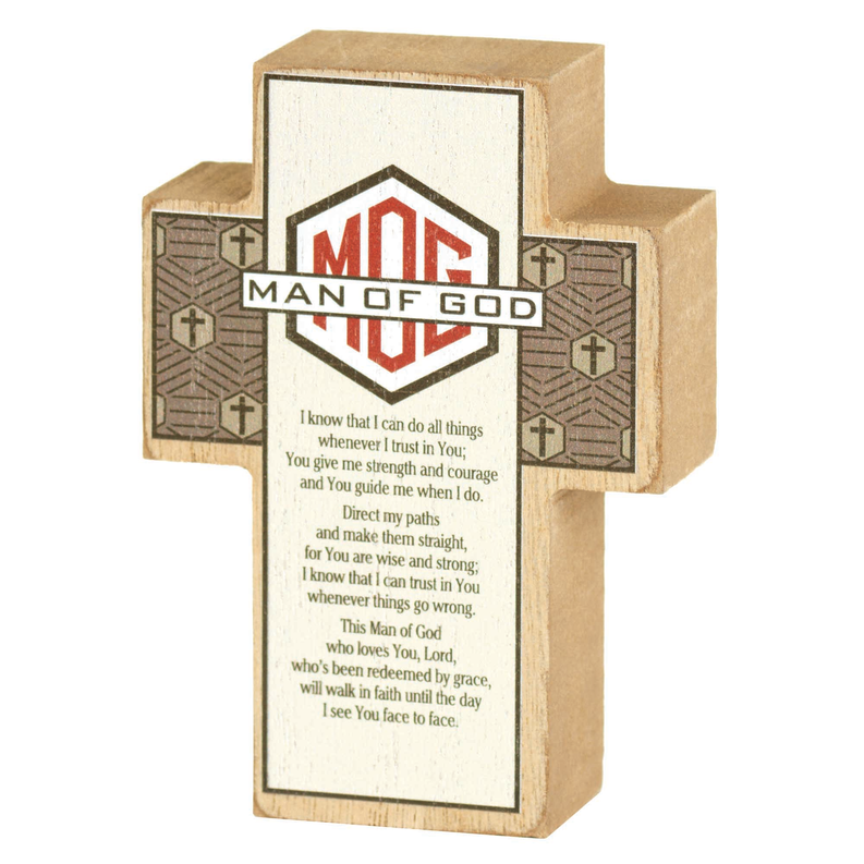 Tabletop Cross Plaque Man Of God 4in Dicksons Inc