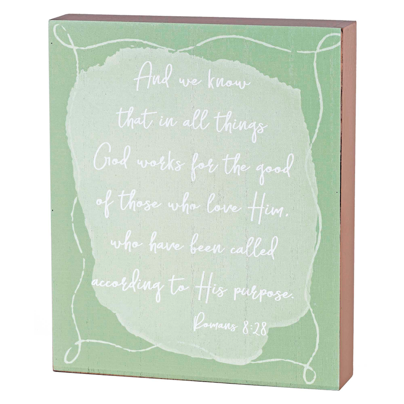 Tabletop Plaque And We Know Romans 8:28 Dicksons Inc