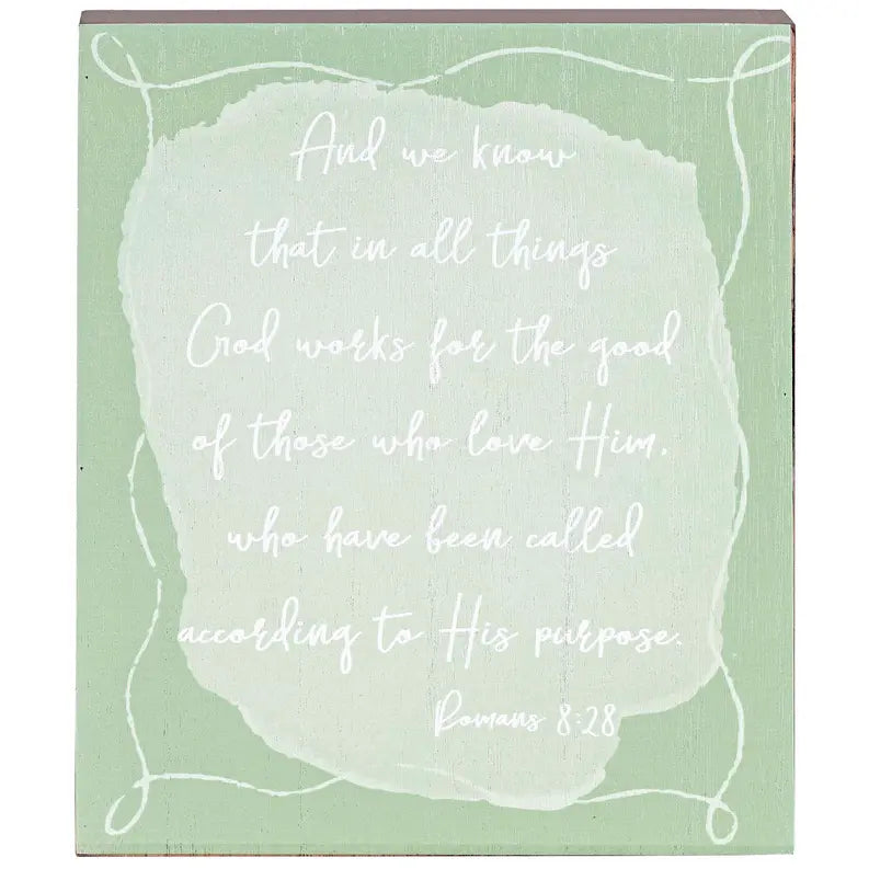 Tabletop Plaque And We Know Romans 8:28 Dicksons Inc