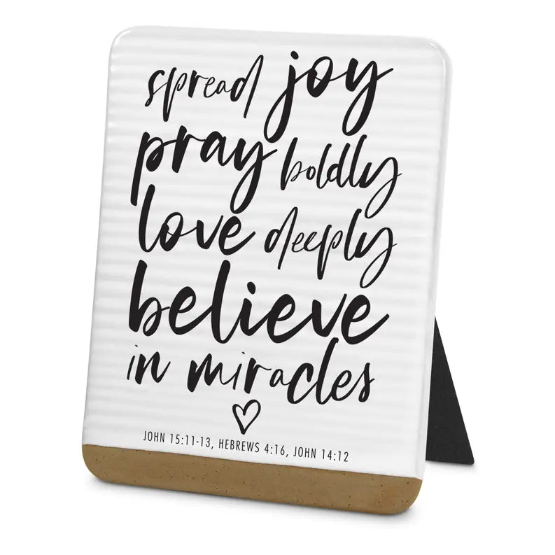 Tabletop Plaque Spread Joy Pray Boldly Dicksons Inc