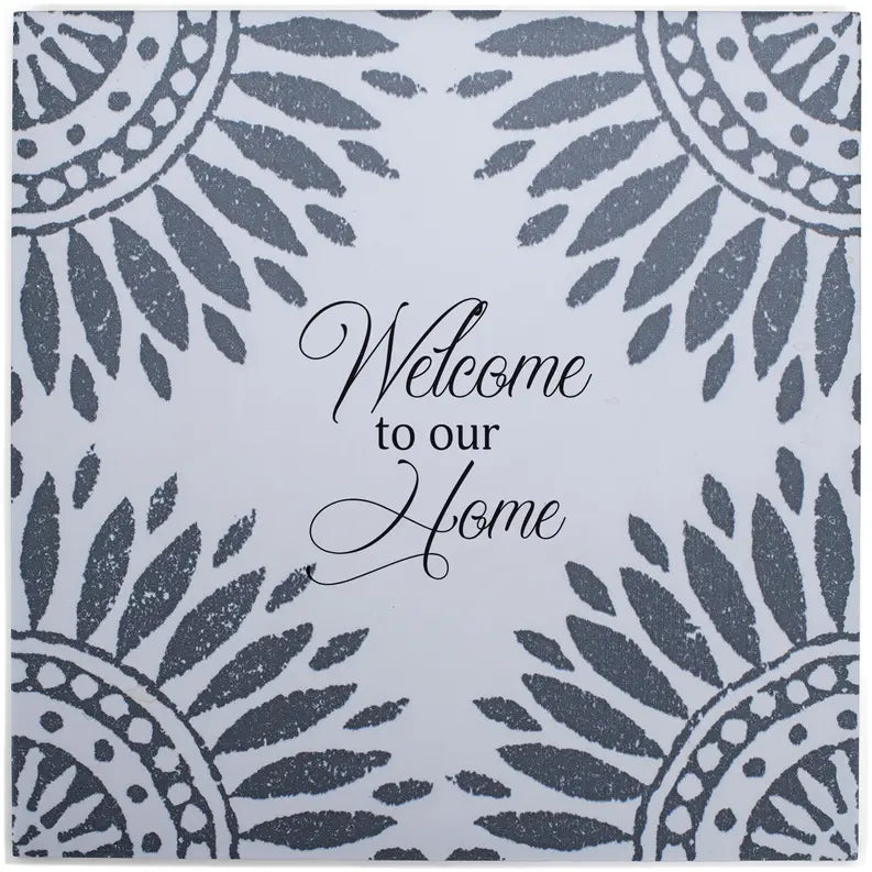 Tabletop Tile Welcome To Our Home Cream Dicksons Inc