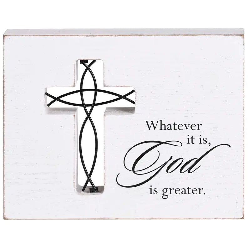 Tabletop Wire Plaque God Is Greater Dicksons Inc