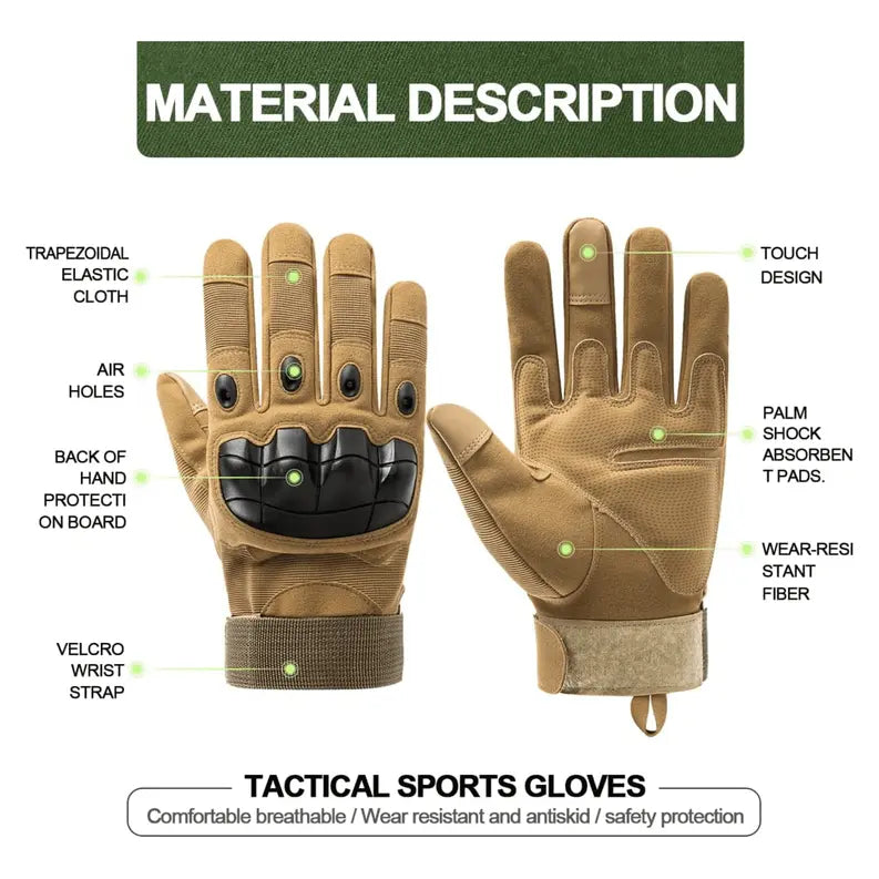 Tactical Military Airsoft Gloves for Outdoor Sports, Paintball, and Motorcycling with Touchscreen Fingertip Capability JupiterGear