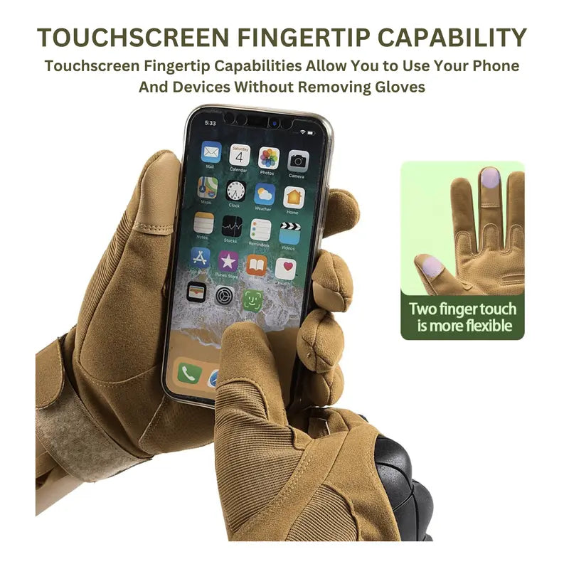 Tactical Military Airsoft Gloves for Outdoor Sports, Paintball, and Motorcycling with Touchscreen Fingertip Capability JupiterGear