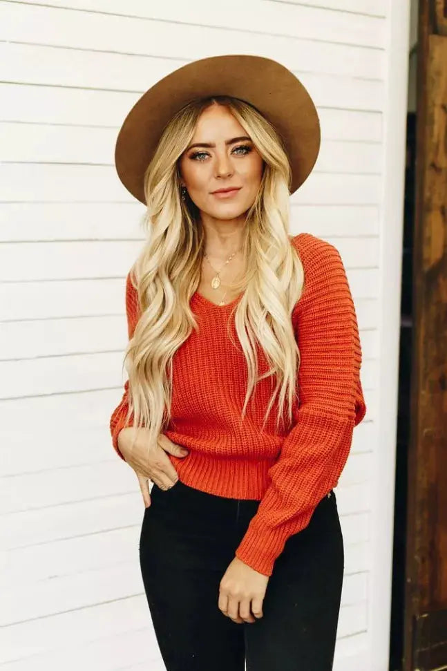 Take It Easy Knit Sweater Stay Warm in Style