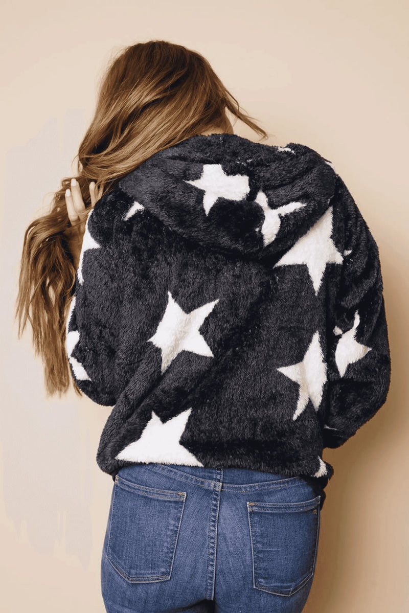 Tamy Fleece Hooded Coat Stay Warm in Style