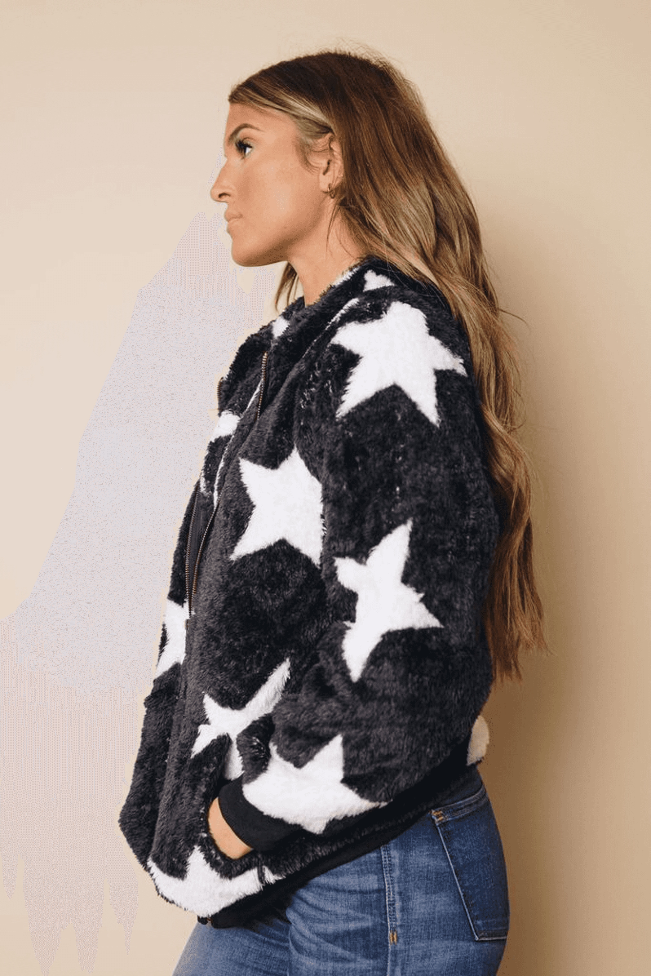Tamy Fleece Hooded Coat Stay Warm in Style