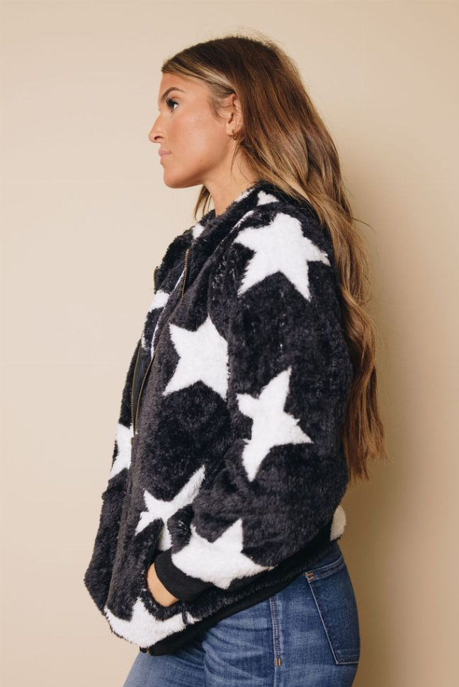 Tamy Fleece Hooded Coat Stay Warm in Style