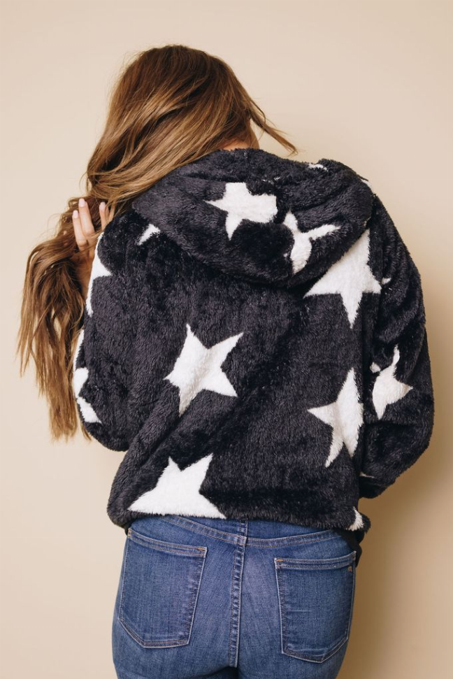 Tamy Fleece Hooded Coat Stay Warm in Style