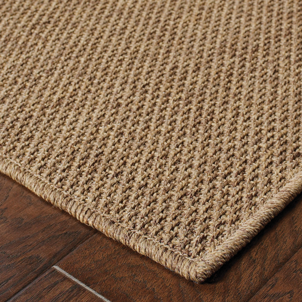 Tan Stain Resistant Indoor Outdoor Area Rug Homeroots Outdoor