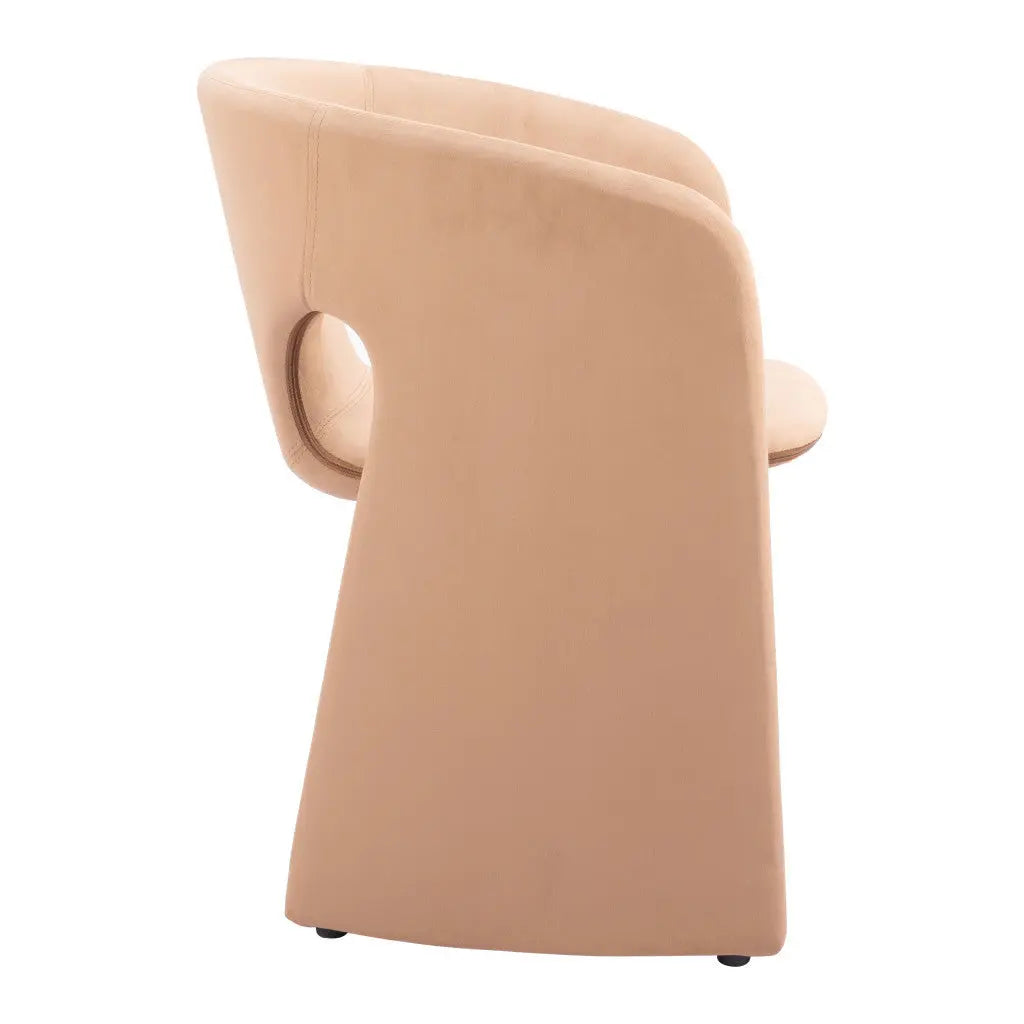 Tan and Beige Upholstered Fabric Dining Arm Chair Homeroots