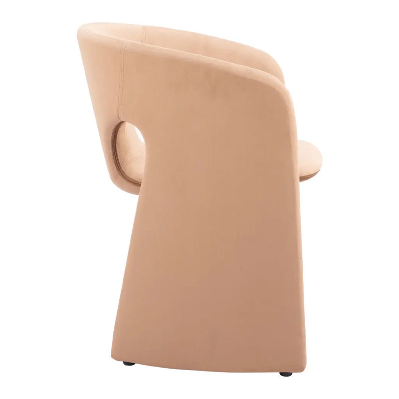 Tan and Beige Upholstered Fabric Dining Arm Chair Homeroots