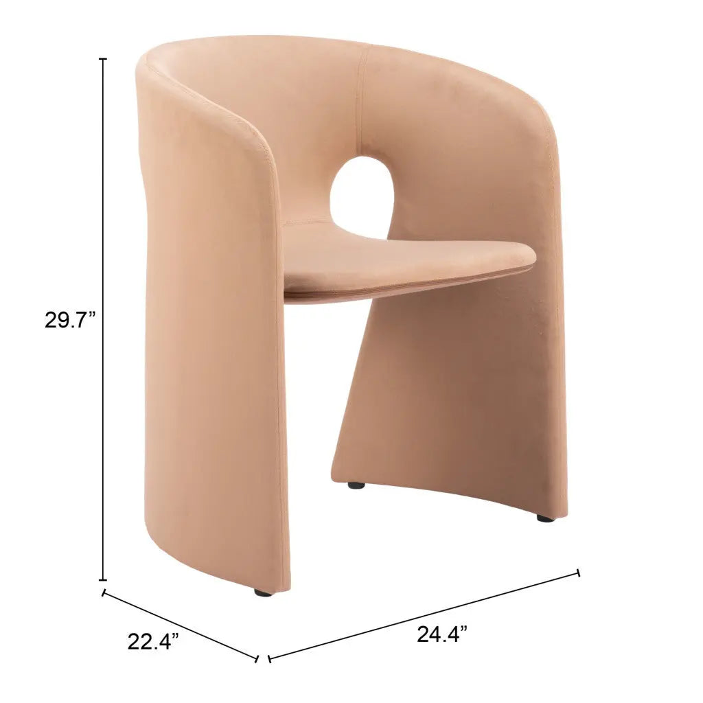 Tan and Beige Upholstered Fabric Dining Arm Chair Homeroots