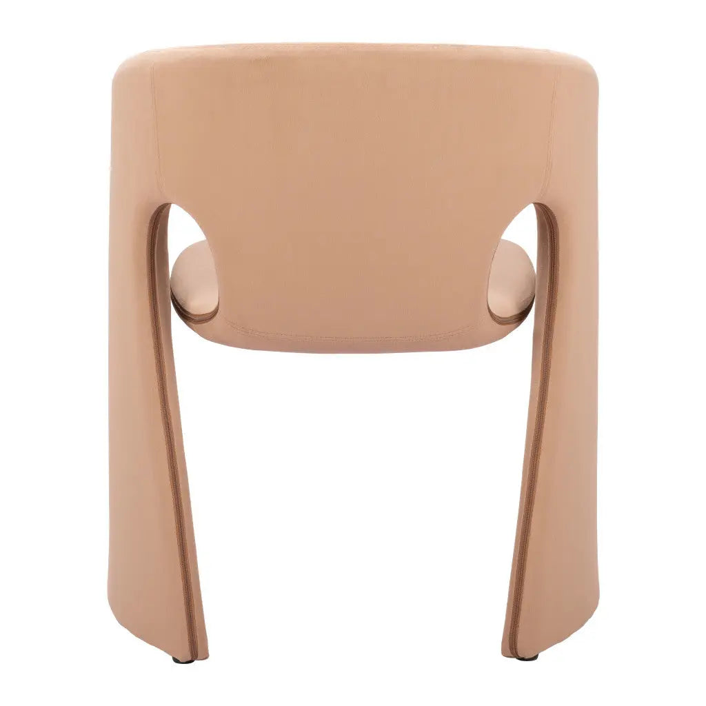 Tan and Beige Upholstered Fabric Dining Arm Chair Homeroots