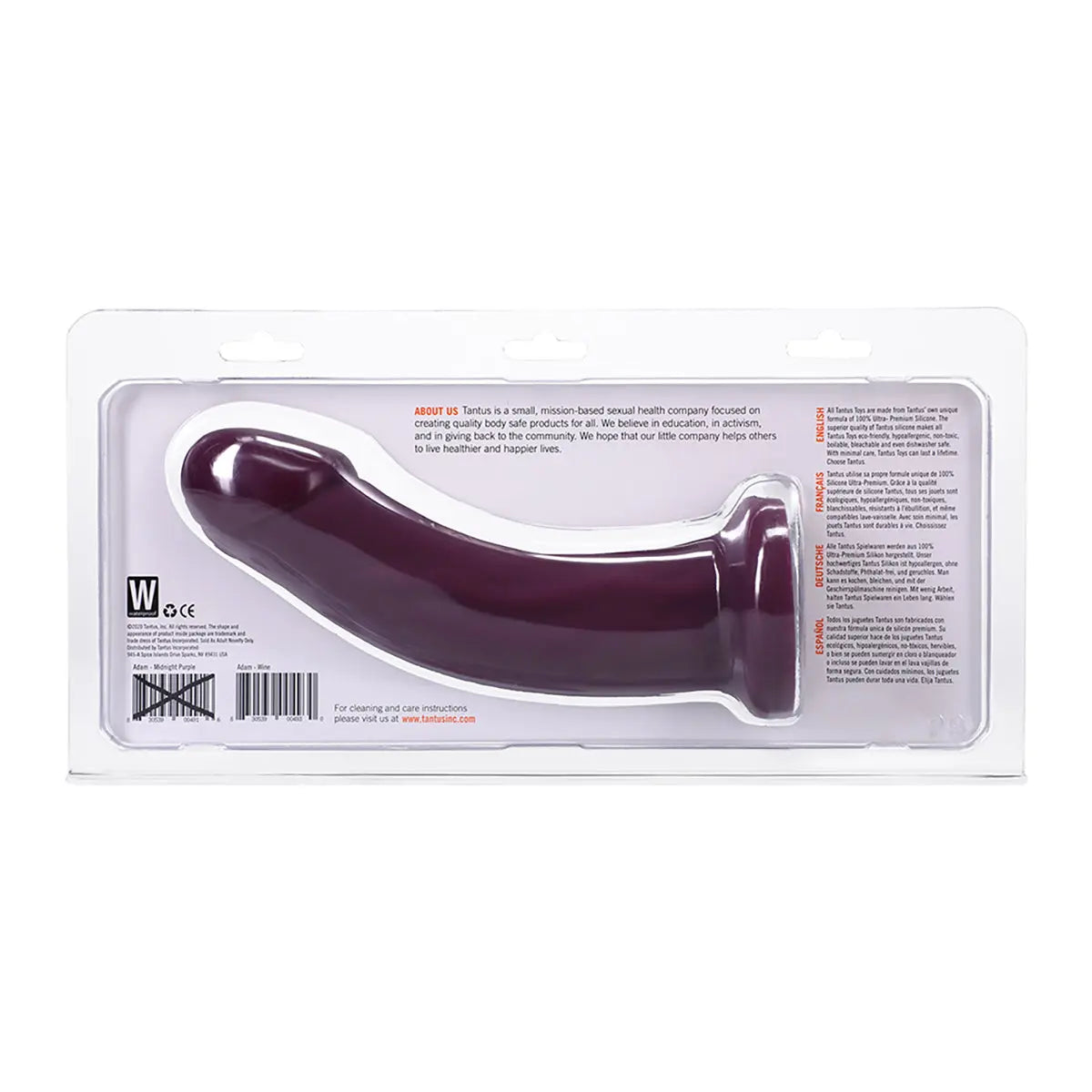 Tantus Adam SuperSoft Dildo Currant CLAM Tantus