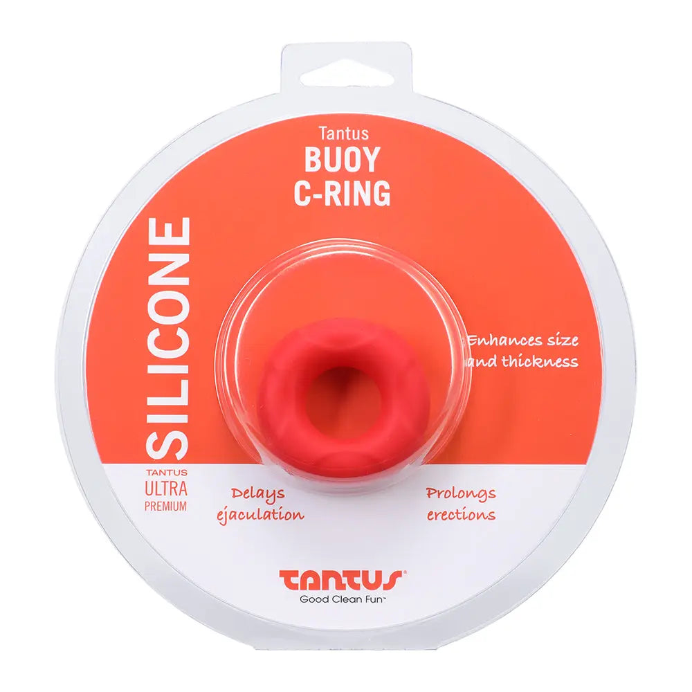 Tantus Buoy C-Ring Medium Red - GreatEagleInc