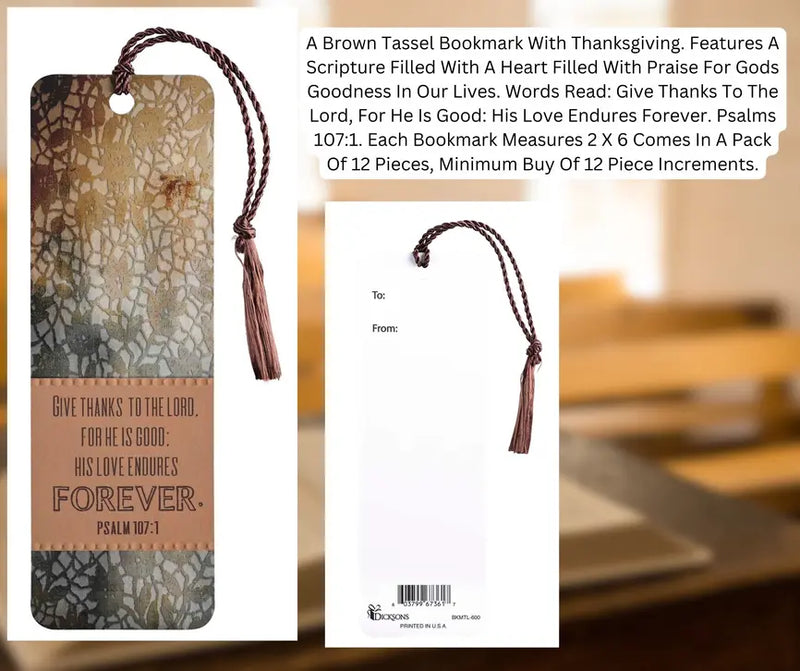 Tassel Bookmark Give Thanks To The Lord Dicksons Inc