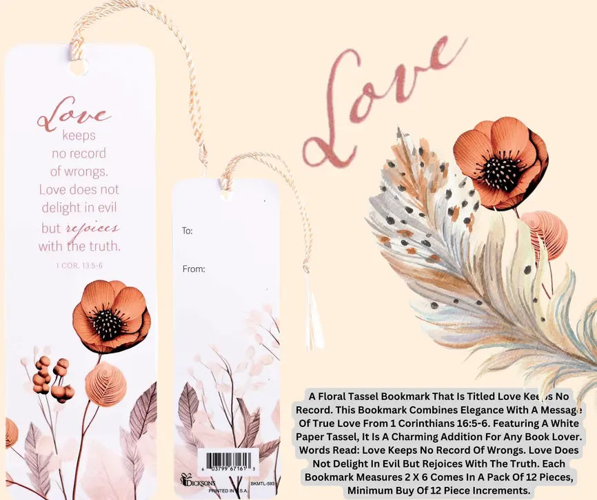 Tassel Bookmark Love Keeps No Record Dicksons Inc