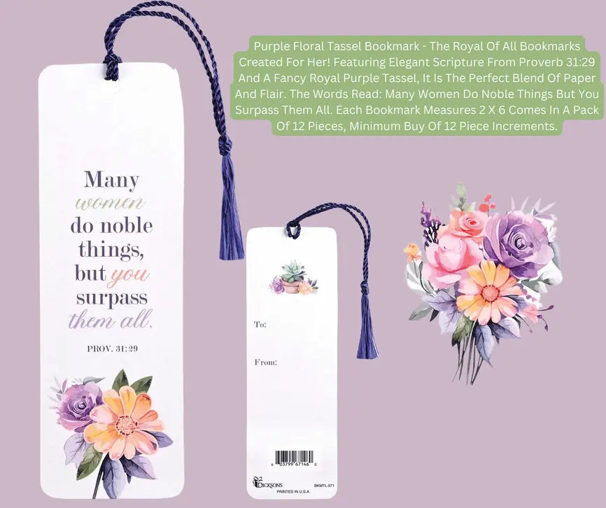 Tassel Bookmark Many Noble Women Floral Dicksons Inc