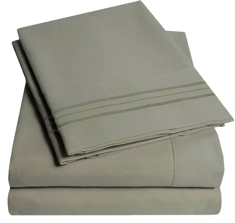 Taupe 200 Embroidery Soft Sheet Set Wrinkle Resistant Home Mart Goods