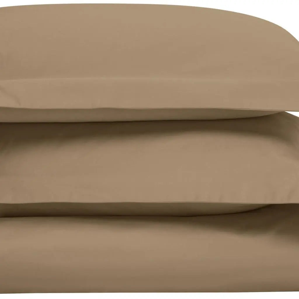 Taupe King Cotton Blend Washable Duvet Cover Set Homeroots Bed & Bath