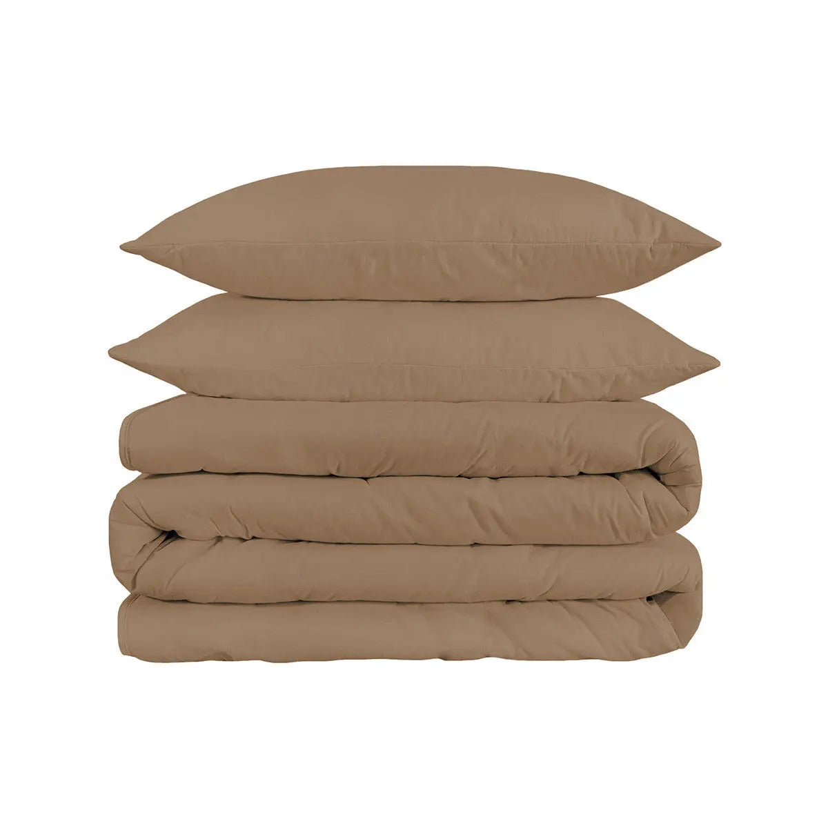 Taupe Queen Cotton Blend Washable Duvet Cover Set Homeroots Bed & Bath