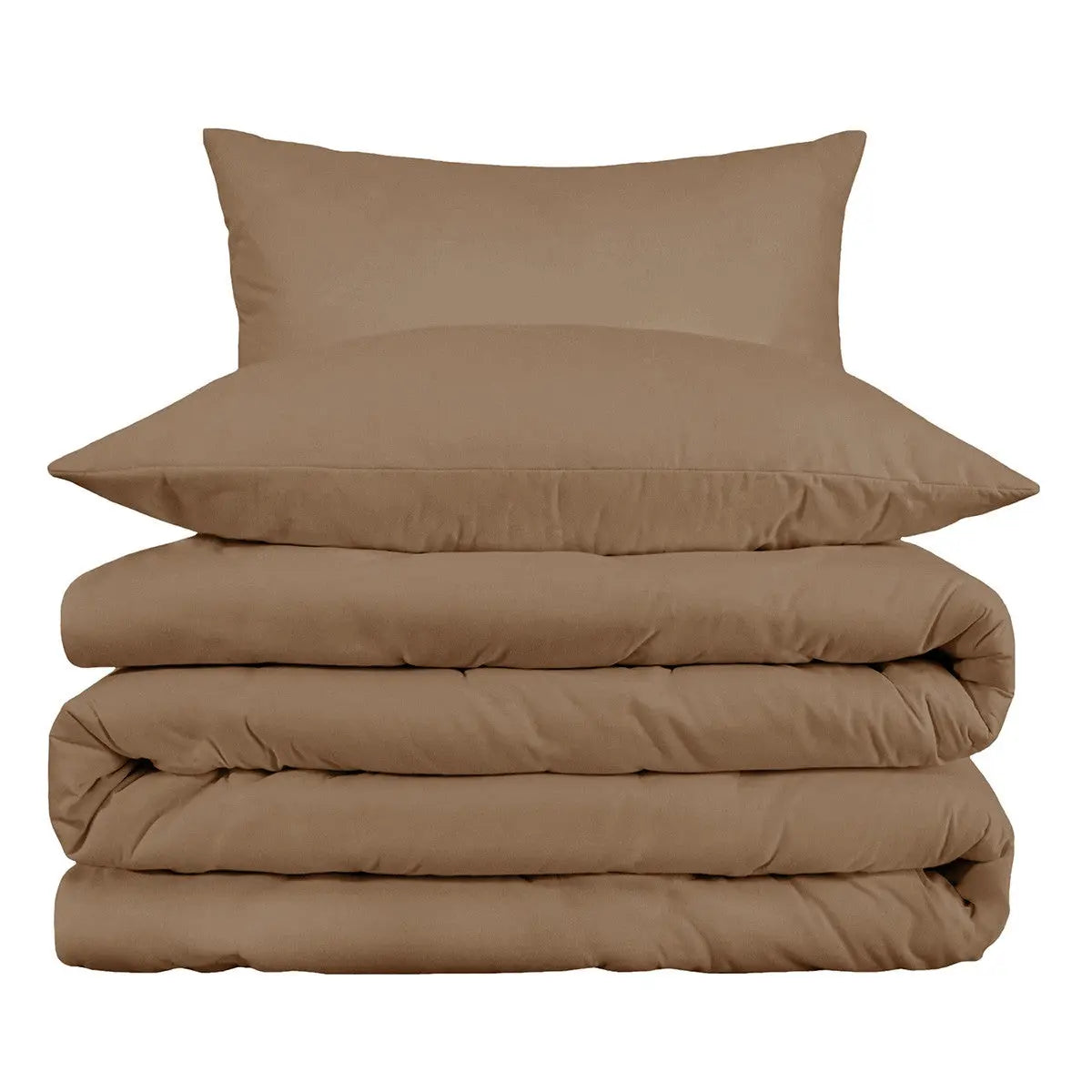 Taupe Queen Cotton Washable Duvet Cover Set With Two Shams Homeroots Bed & Bath