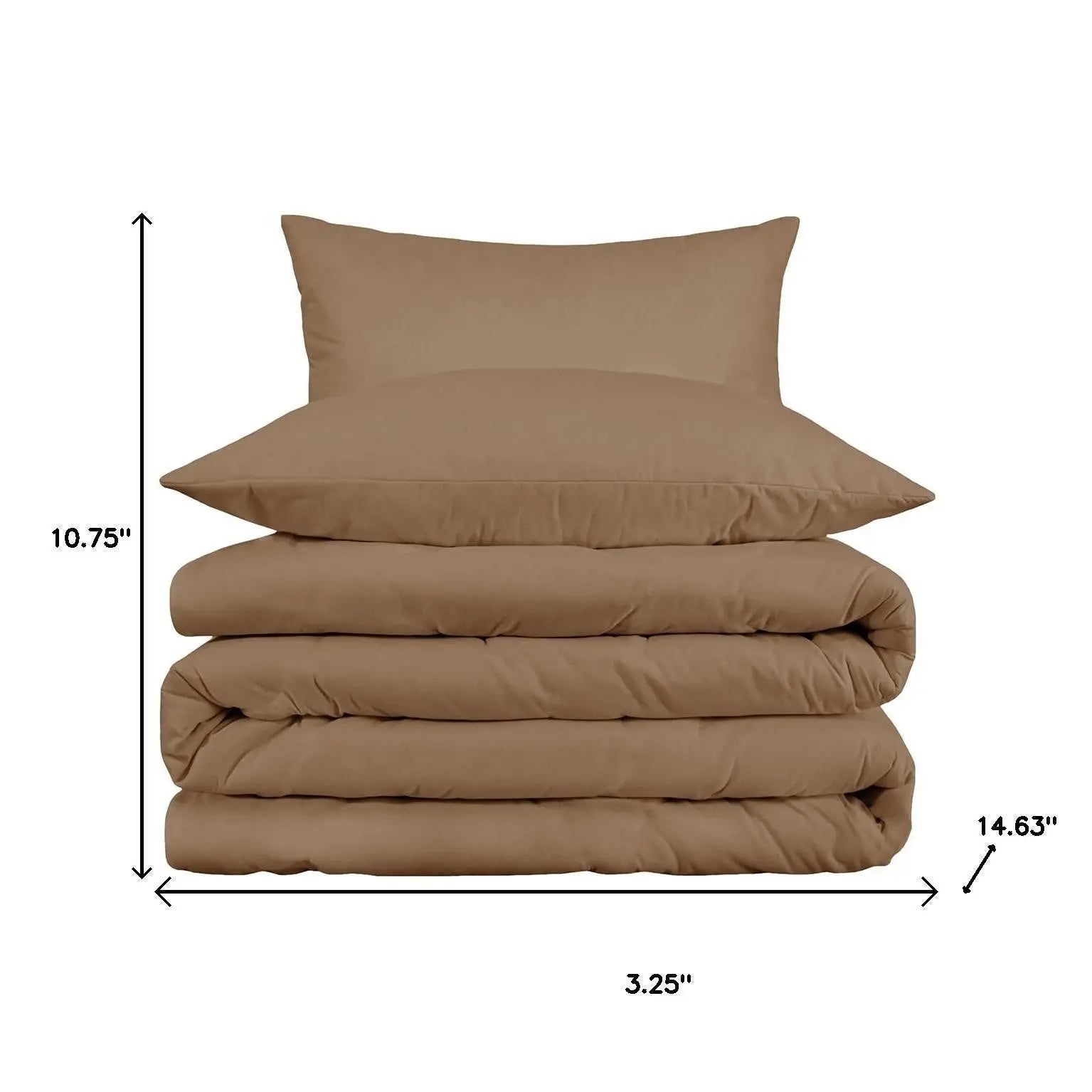 Taupe Queen Cotton Washable Duvet Cover Set With Two Shams Homeroots Bed & Bath