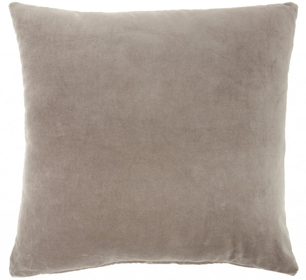 Taupe Soft Velvet Accent Throw Pillow - GreatEagleInc