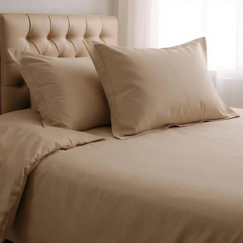 Taupe Twin Cotton Washable Duvet Cover Set With Sham Homeroots Bed & Bath