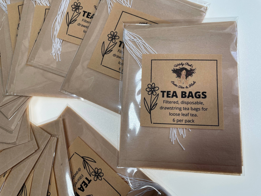 Tea Bags Disposable 6pk Witchy Pooh's Exotic Teas & Herbs