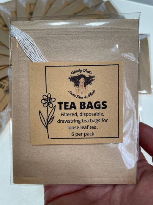 Tea Bags Disposable 6pk Witchy Pooh's Exotic Teas & Herbs