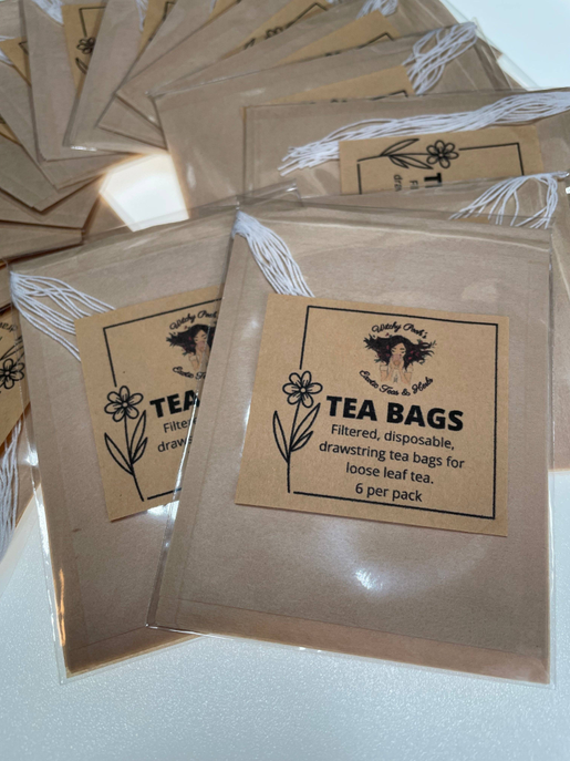 Tea Bags Disposable 6pk Witchy Pooh's Exotic Teas & Herbs