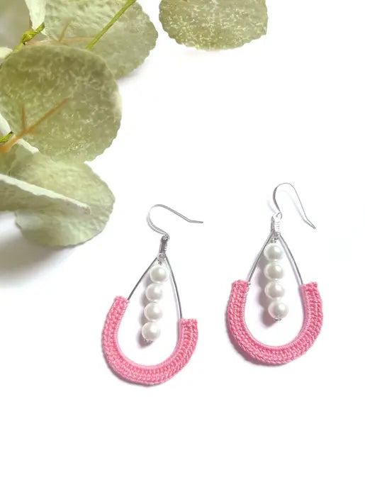 Teardrop Pearl Lined Earrings Sysaic Knotz