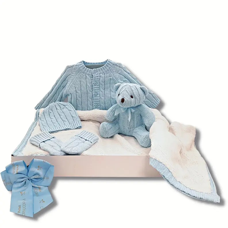 Tender Loving Baby Chic-Blue Baby Boy Gift Box Cornucopia Gifts