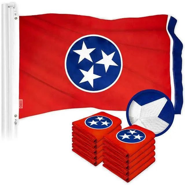 Tennessee TN State Flag 3x5 Ft 10-Pack Embroidered Polyester By G128 G128