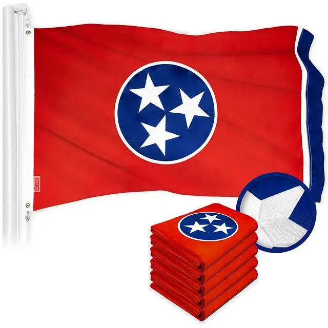 Tennessee TN State Flag 3x5 Ft 5-Pack Embroidered Polyester By G128 G128