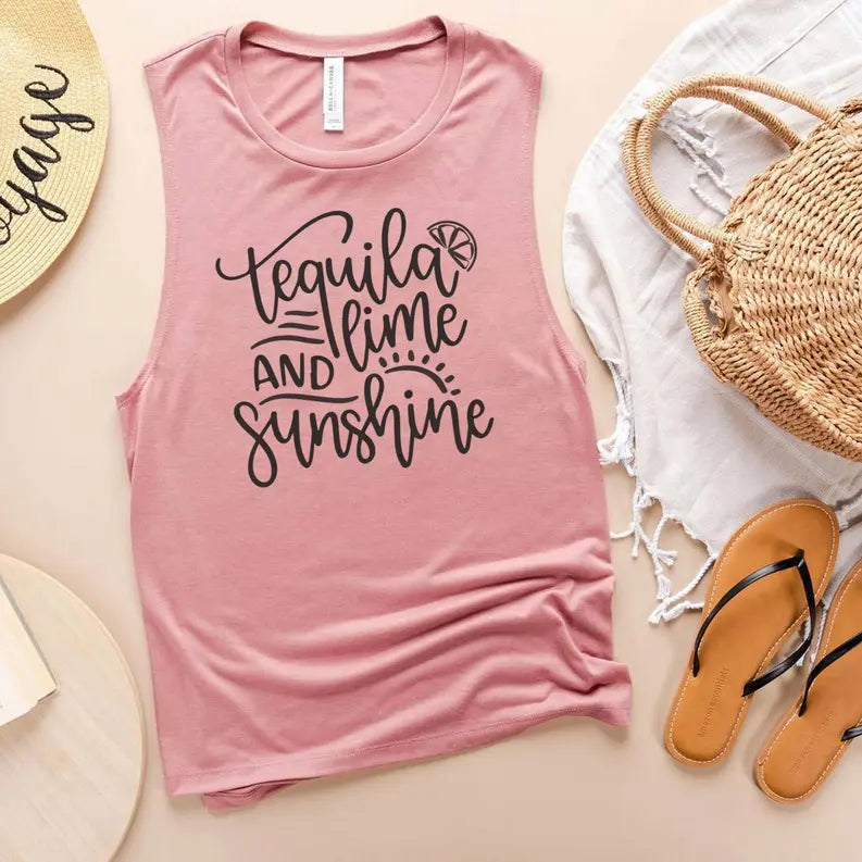 Tequila, Lime & Sunshine Summer Drinking shirt for Women Stiles Tee