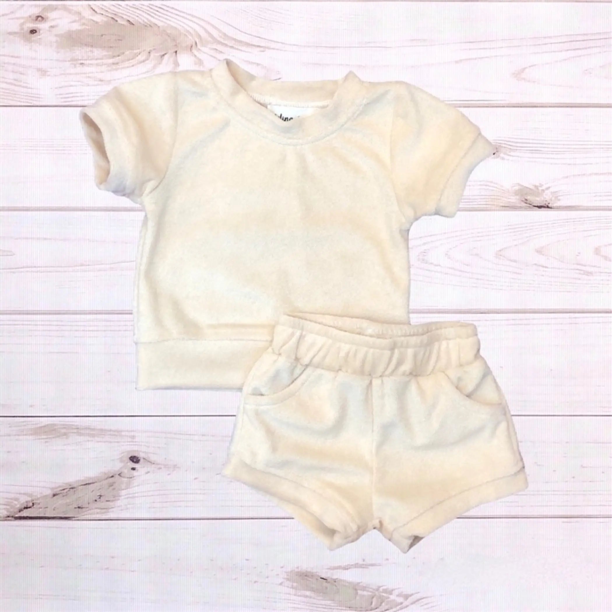 Terry Cloth Short Outfit (Natural) Melina & Me