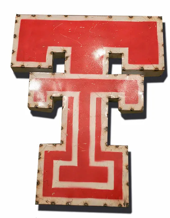 Texas Tech University Double T Logo Recycled Metal Wall Decor LRT SALES