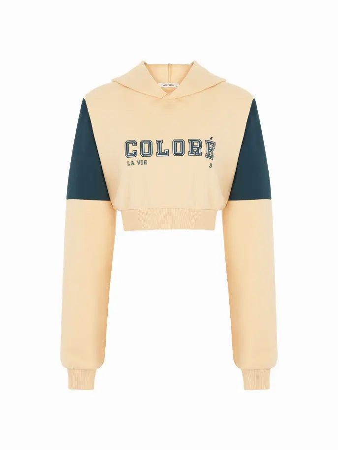 Text Print Cropped Sweatshirt Monique Store